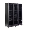 Refrigerator with 3 glass doors, black, 160 cm * 60 cm * 210 cm