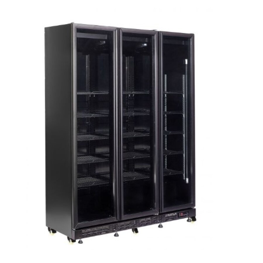 Kühlschrank mit 3 Glastüren, schwarz, 160 cm * 60 cm * 210 cm