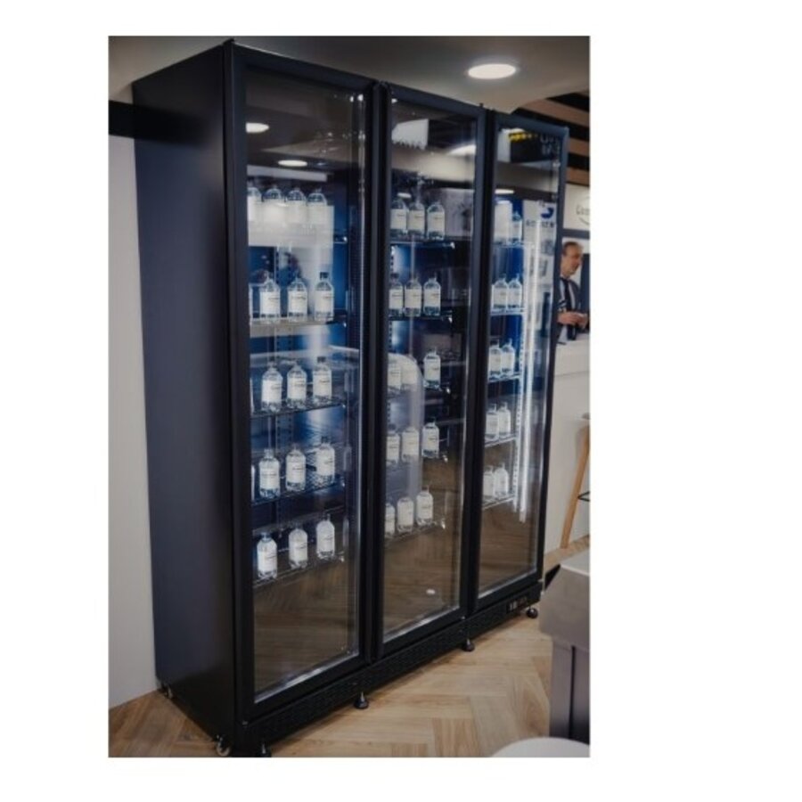 Koelkast 3 glasdeuren zwart 160 cm * 60 cm * 210 cm
