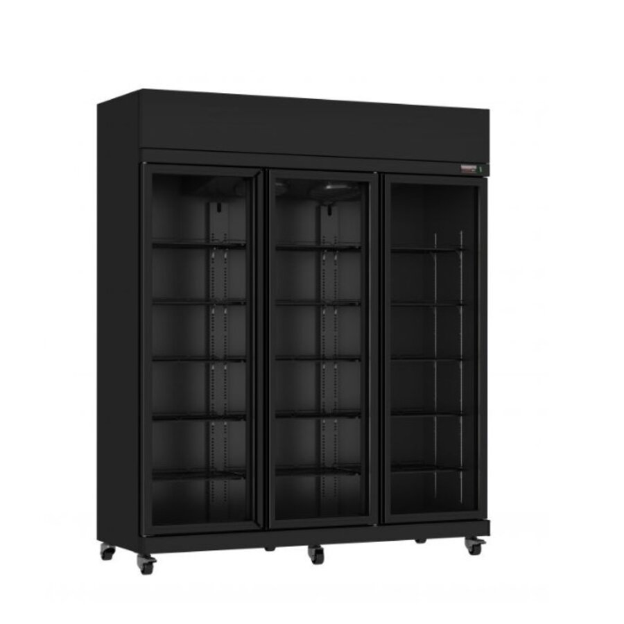Kühlschrank mit 3 Glastüren, schwarz, 165 cm * 59 cm * 200 cm