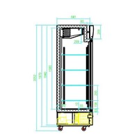 Refrigerator 1 glass door 68 cm * 70 cm * 199 cm