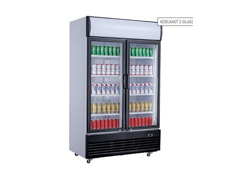  Combisteel Kühlschrank 2 Glastüren 100 cm * 73 cm * 207 cm 