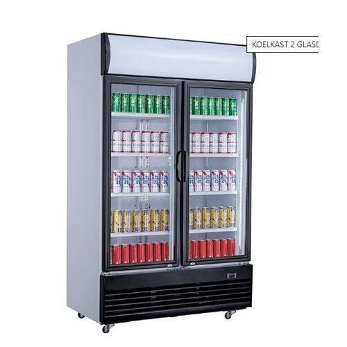  Combisteel Kühlschrank 2 Glastüren 100 cm * 73 cm * 207 cm 