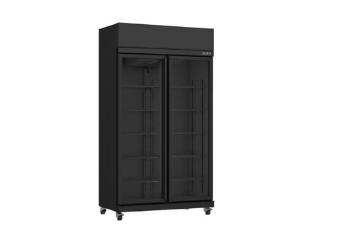  Combisteel Refrigerator with 2 glass doors, black, 110 cm * 59 cm * 200 cm 