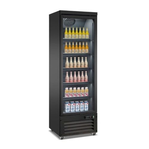  Combisteel Réfrigérateur 1 porte vitrée noir 62 cm * 70 cm * 205 cm 