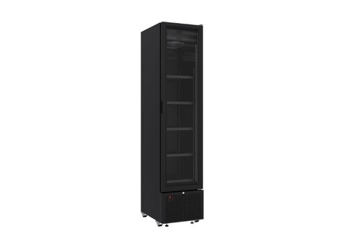  Combisteel Beverage refrigerator with 1 glass door, black, 45 cm * 65 cm * 202 cm 