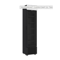 Beverage refrigerator with 1 glass door, black, 45 cm * 49 cm * 202 cm