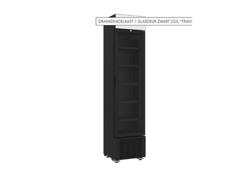  Combisteel Beverage refrigerator with 1 glass door, black, 45 cm * 49 cm * 202 cm 