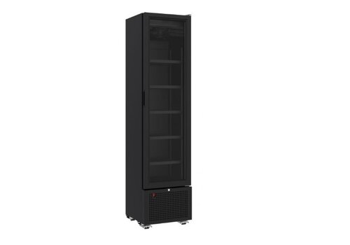  Combisteel Beverage refrigerator with 1 glass door, black, 45 cm * 49 cm * 188 cm 