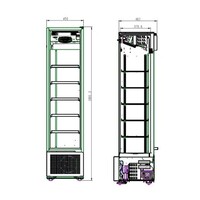 Beverage refrigerator with 1 glass door, black, 45 cm * 49 cm * 188 cm