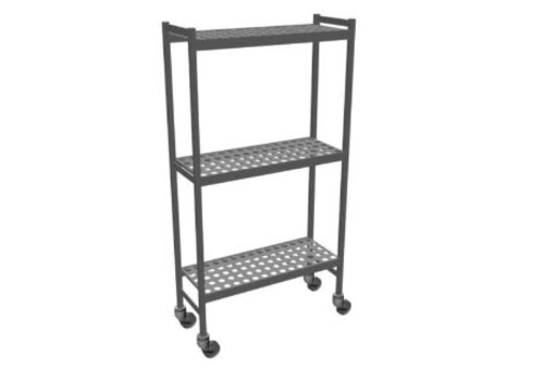  Fermostock Chariot à crémaillère 6611 - 780 x 360 x 1792 mm (l x p x h) - 3 niveaux 