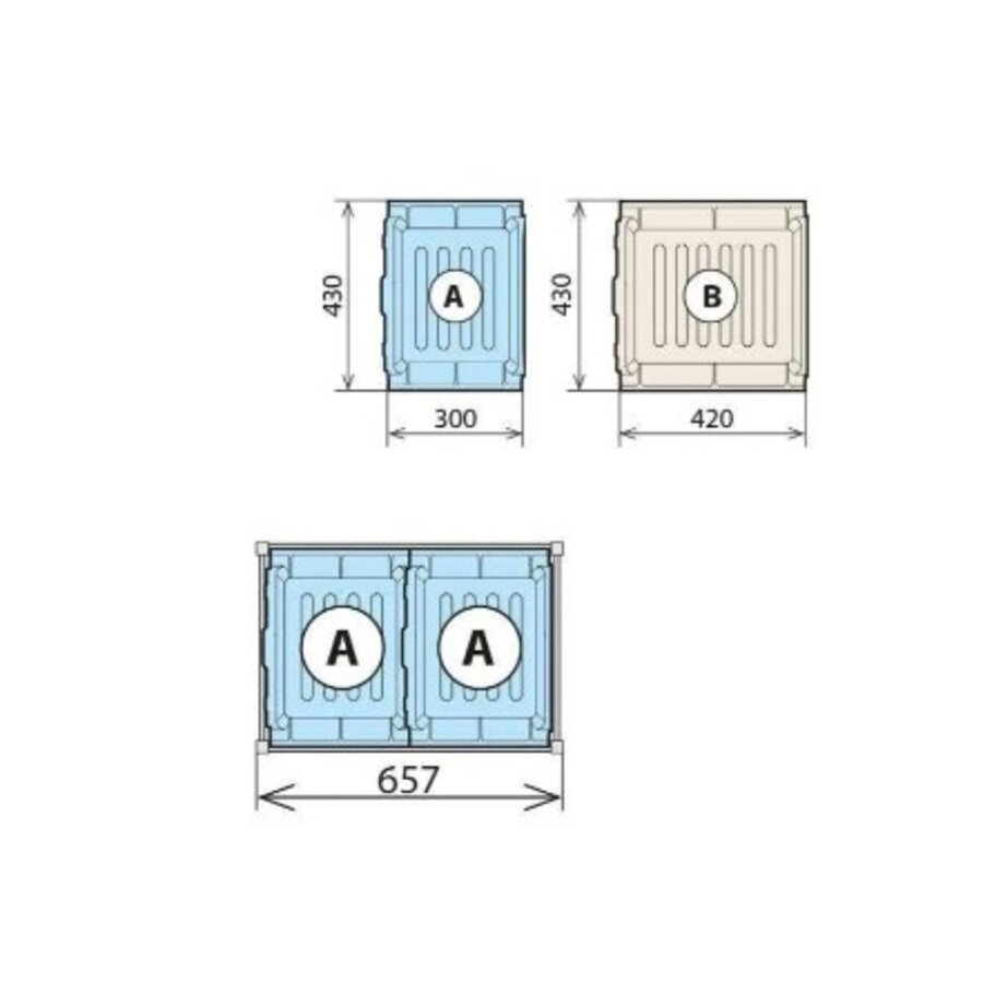 2 Collection trays 460x1470 for 6611/6622/6811 - 2xA