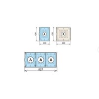 3 Opvangbakken 460x930 voor 6611/6622/6811 - 3xA