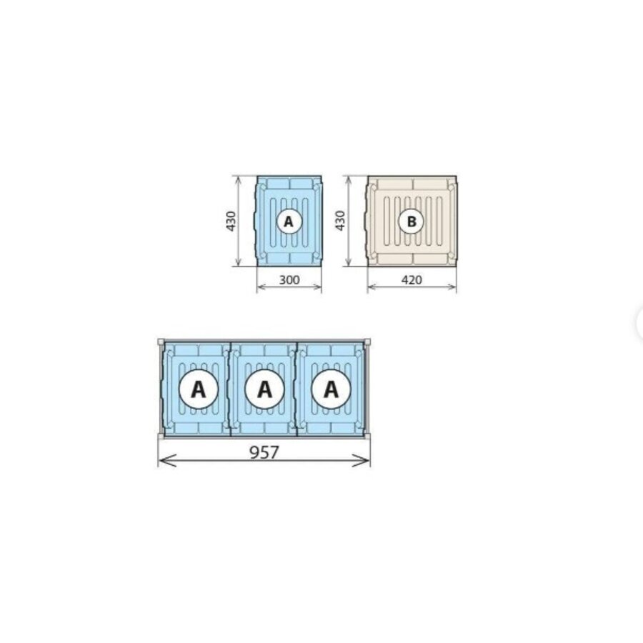 3 Collection trays 460x930 for 6611/6622/6811 - 3xA