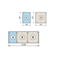 3 Opvangbakken 460X1170 voor 6611/6622/6811 - 1xA 2xB