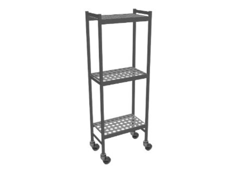  Fermostock Chariot à crémaillère 6611 - 660 x 360 x 1792 mm (l x p x h) - 3 niveaux 