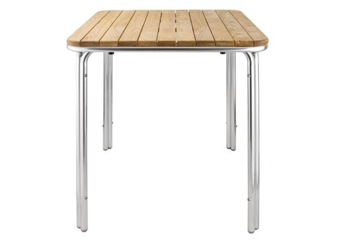  Bolero table empilable carrée de 70 cm pieds en frêne/aluminium 