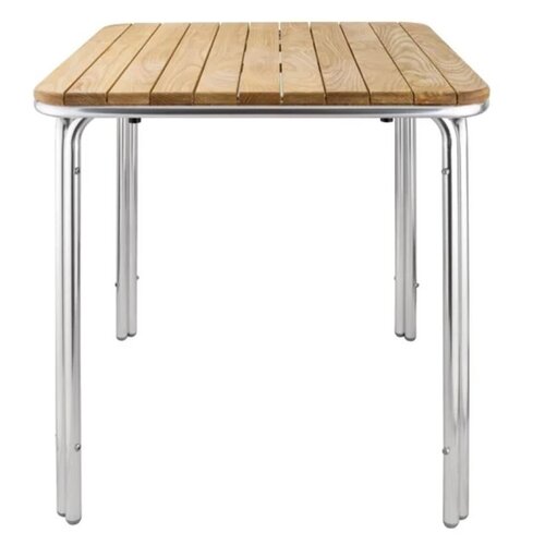  Bolero table empilable carrée de 70 cm pieds en frêne/aluminium 