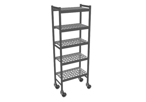  Fermostock Chariot à crémaillère 6611 - 660 x 360 x 1792 mm (l x p x h) - 5 étages 