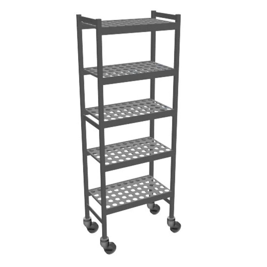 Rack trolley 6611 - 660x360x1792 mm. (wxdxh) - 5 floors