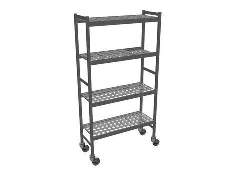  Fermostock Chariot à crémaillère 6611 - 900 x 360 x 1792 mm (l x p x h) - 4 étages 