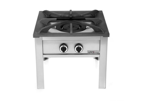  HorecaTraders Profi-Gasbrenner Edelstahl | 28 kW | 60(B)x60(T)x60(H)cm 
