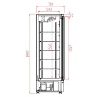Gefrierschrank mit 3 Glastüren | 1450 Liter | Edelstahl | Innen und außen schwarz
