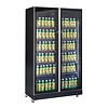 Combisteel Refrigerator | 2 Glass Doors | 198(h)x60x125cm | Black