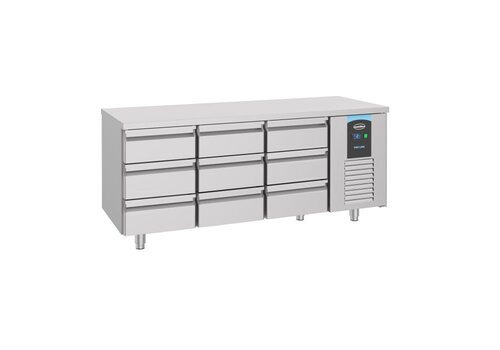  Combisteel Établi réfrigéré | 9 tiroirs | Inox | -2/+8 °C | 186,5 x 70 x 85 | Étiquette A 