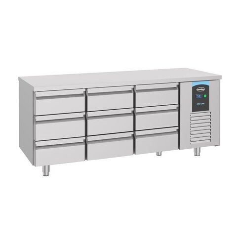  Combisteel Établi réfrigéré | 9 tiroirs | Inox | -2/+8 °C | 186,5 x 70 x 85 | Étiquette A 
