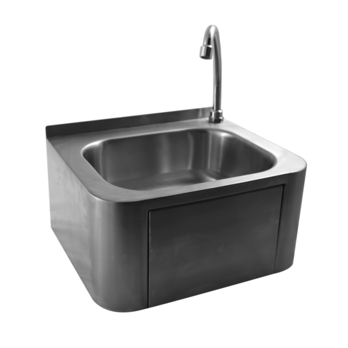  HorecaTraders Lavabo mural en acier inoxydable 400 x 320 x 225 mm – Lave-mains compact en acier inoxydable 