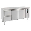Combisteel Établi réfrigéré Energy Line | 2 portes, 2 tiroirs | 1360 x 700 x 860 | +2/+8 °C | Acier inoxydable | Label B