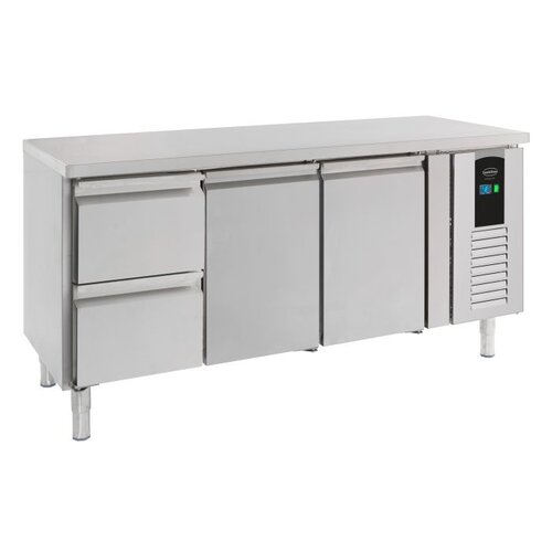  Combisteel Energy Line refrigerated workbench | 2 doors, 2 drawers | 1360x700x860 | +2/+8°C | Stainless steel | B label 