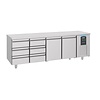 Combisteel Établi réfrigéré | 2 portes et 6 tiroirs | 233 x 70 x 85 | Inox | +2/+8 °C | Étiquette A