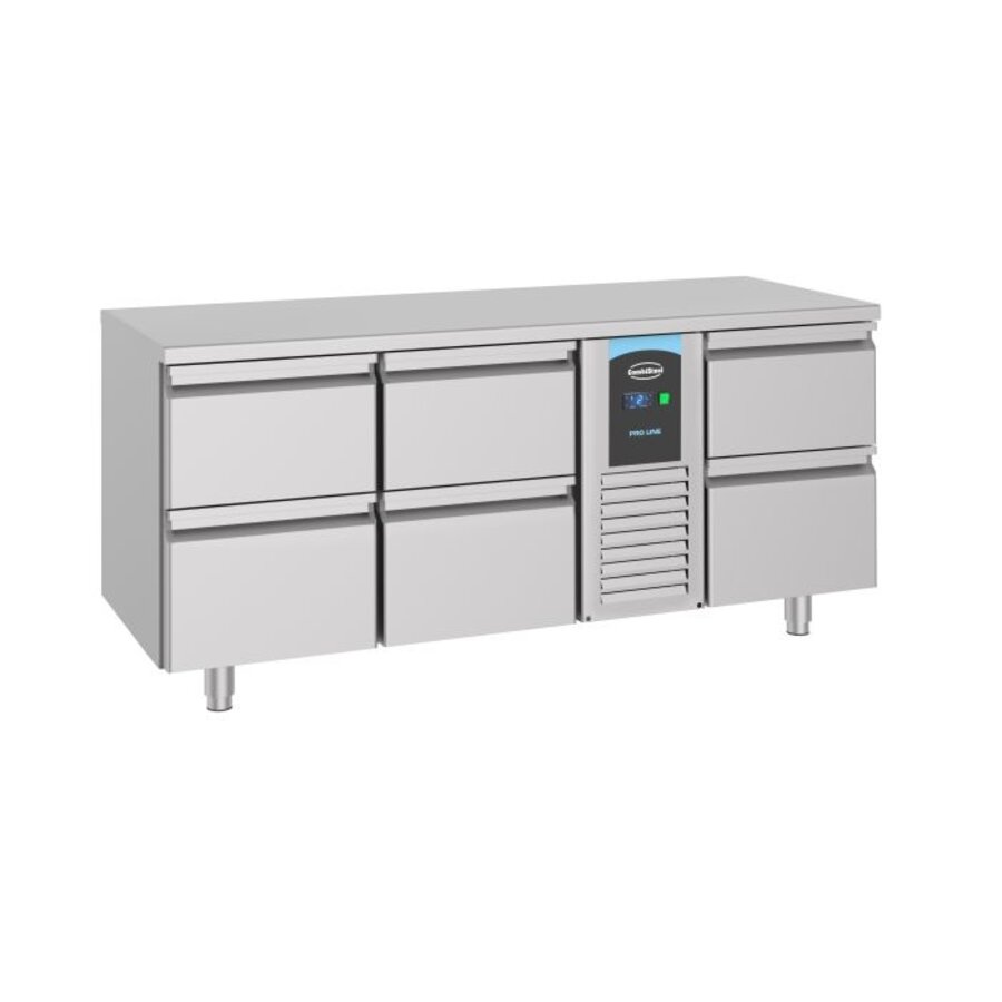 700 Monoblock-Kühlwerkbank | 6 Schubladen | 178,5 x 70 x 85 | Ein Etikett