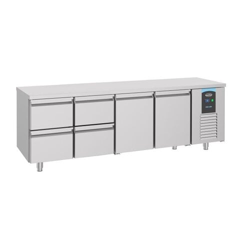  Combisteel Établi réfrigéré | 2 portes | 4 tiroirs | 233 x 70 x 85 | Étiquette A 