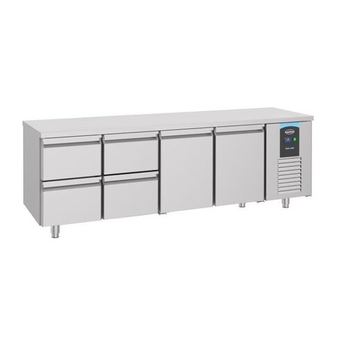  Combisteel Gekühlte Werkbank | 2 Türen | 4 Schubladen | 233x70x85 | Ein Etikett 