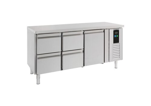  HorecaTraders Horeca 700 refrigerated workbench, 1 door, 4 drawers, Energy | B LABEL | 179x70x86 