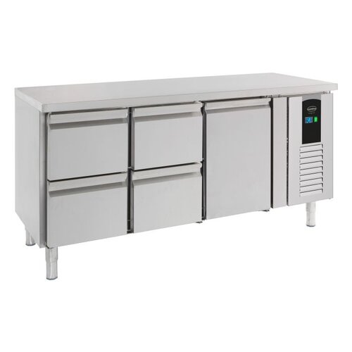 HorecaTraders Horeca 700 refrigerated workbench, 1 door, 4 drawers, Energy | B LABEL | 179x70x86 