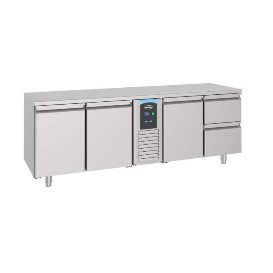 Koelwerkbank | 3 deuren | 2 laden | 227x70x85 | A Label