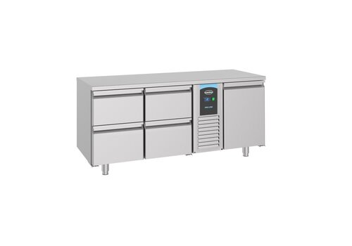  HorecaTraders Refrigerated workbench | 4 drawers | 1 door | 178.5x70x85 cm | A-label 