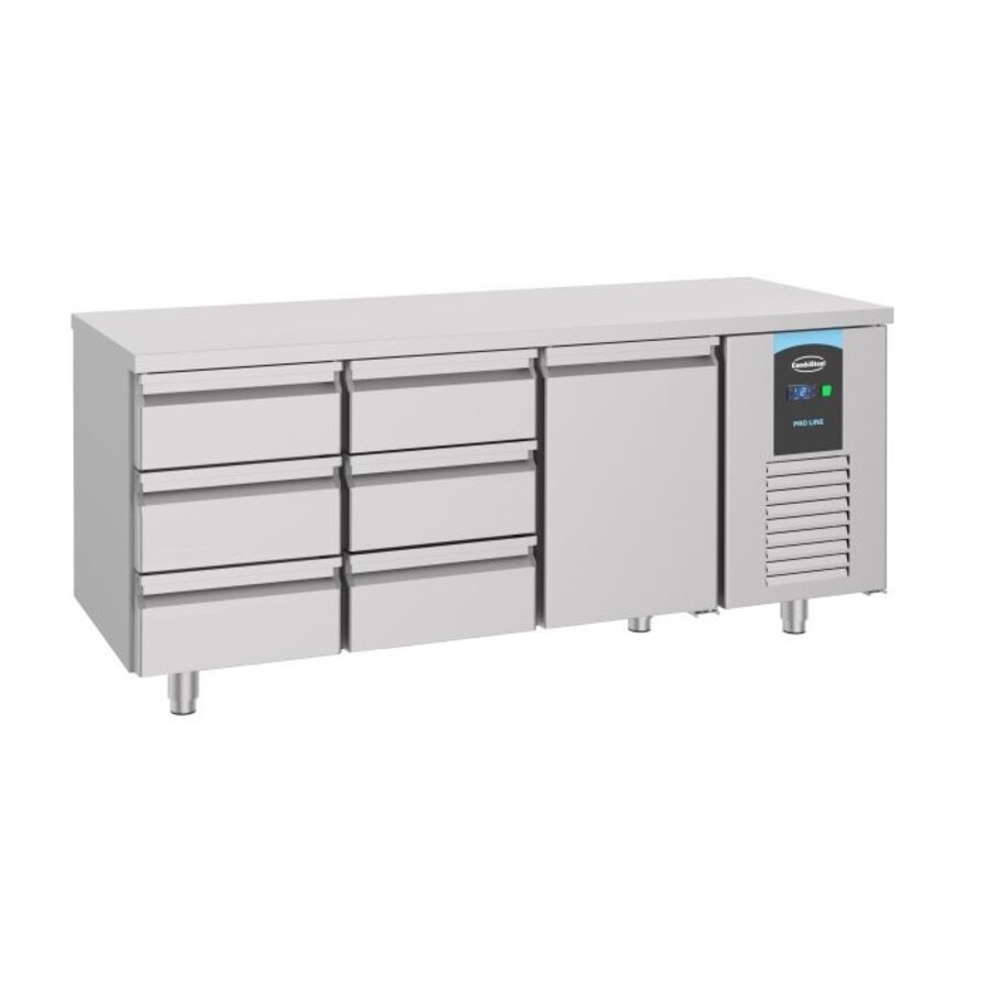 Koelwerkbank | 6 Laden | 1 deur | 233x70x85 cm | A Label |