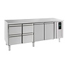 HorecaTraders 700 koelwerkbank | 2 deuren | 4 laden| B Label | 223x70x86 cm