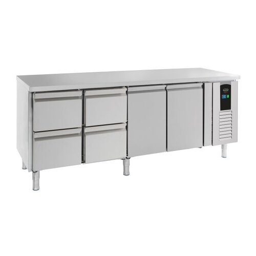  HorecaTraders 700 refrigerated workbench | B label | 4 drawers | 2 doors | 223x70x86 cm 