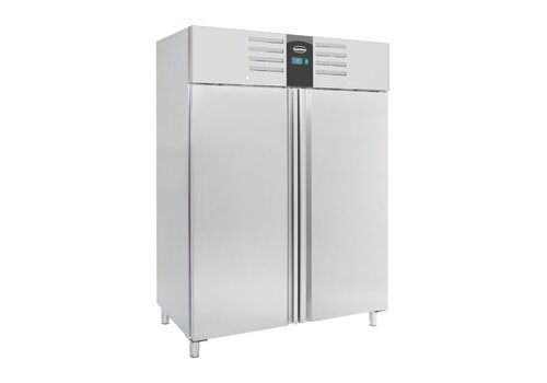  HorecaTraders Freezer | Stainless steel | 2 doors | 1400L | 142x87.5x210 | C Label 
