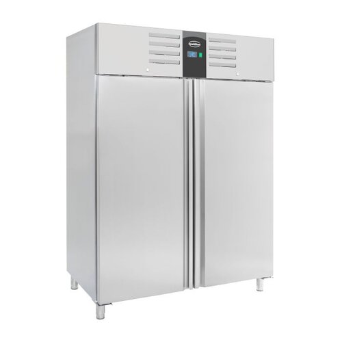  HorecaTraders Freezer | Stainless steel | 2 doors | 1400L | 142x87.5x210 | C Label 