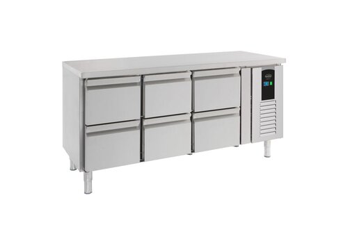  HorecaTraders Établi réfrigéré Hospitality 700 | 6 tiroirs | Étiquette B | 179 x 70 x 86 cm 