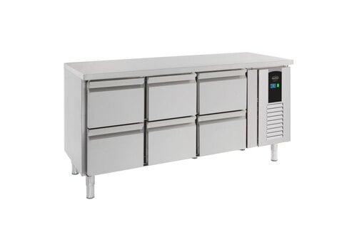  HorecaTraders Horeca Koelwerkbank 700 | 6 laden | B label | 179x70x86 cm 