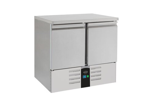  HorecaTraders Établi réfrigéré pour hôtellerie | 2 portes | Label A+ | 90 x 70 x 87 cm 