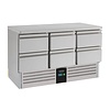 HorecaTraders Koelwerkbank | 6 Laden | 137x70x87 | Verdamper | B label